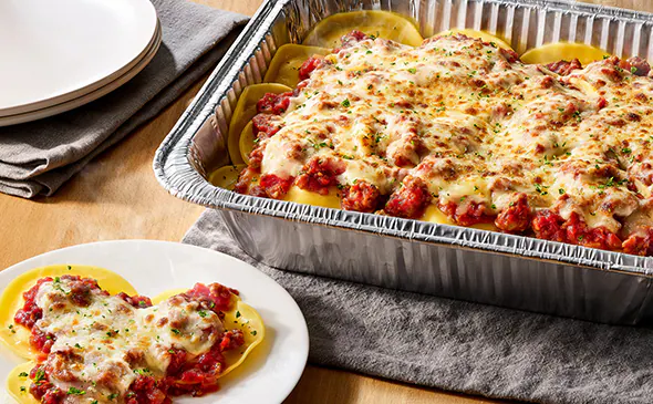 Cheese Ravioli with Marinara or Meat Sauce